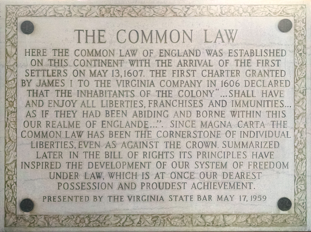 The Common Law plaque
